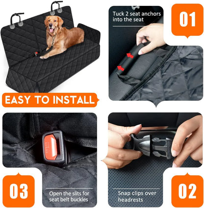 Machine washable waterproof pet seat cover for dogs and kids